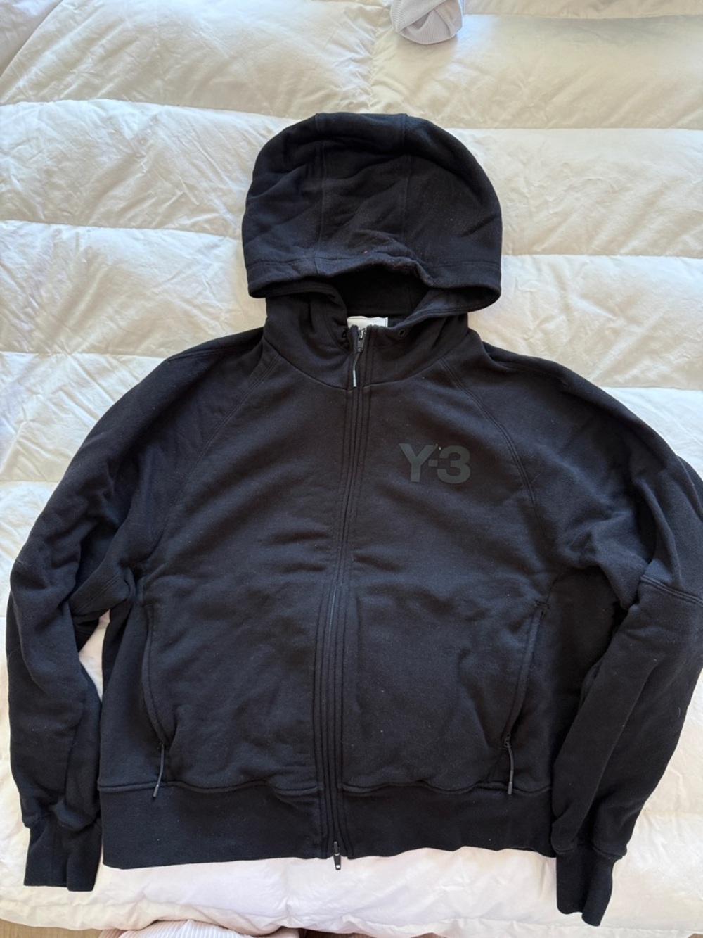 Y-3 Black Full-Zip Hooded Sweatshirt